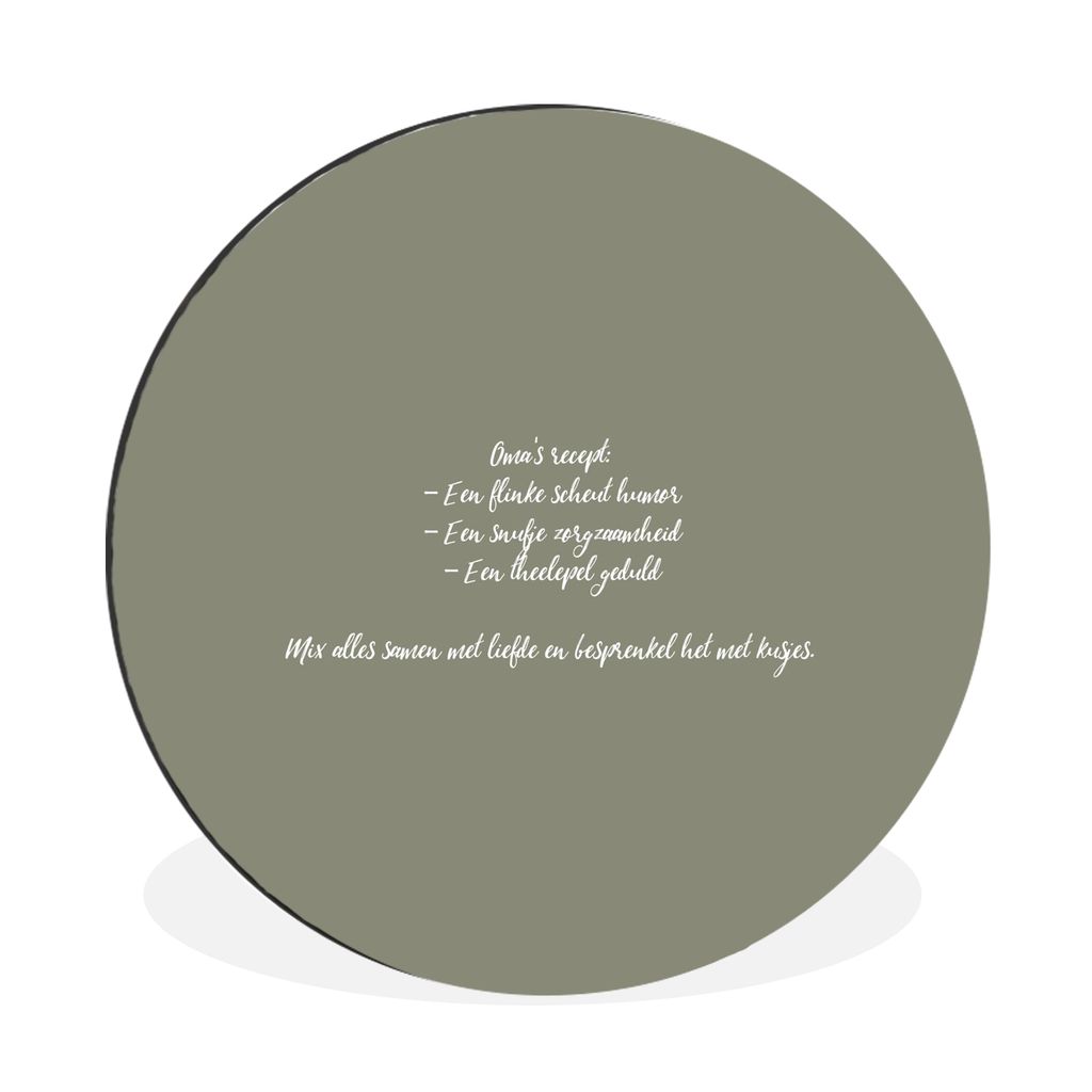 MuchoWow Aluminium Wandkreis Sprichwörter - Großmutters Rezept - Zitate Ø 30 cm Wanddeko Modern Wohnzimmer - Wand Bild - Wohnzimmer - Runde Bi...
