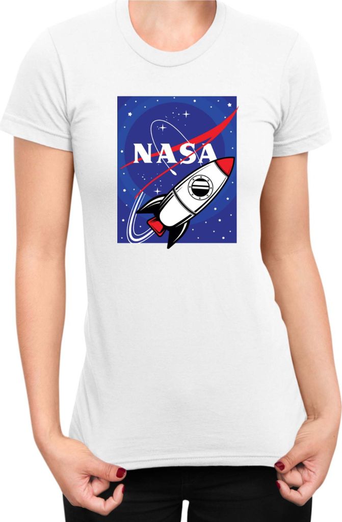 Damen T-Shirt Nasa Space Theme Nasa 009, Lady XS / Weiß