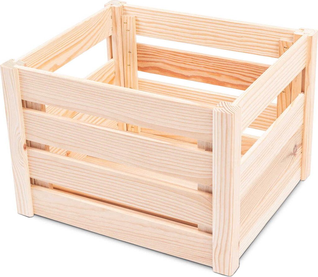 e-floor Holzkiste 29,5x34,5x23,5 cm Natur Dekorativ – Vielseitige Aufbewahrung