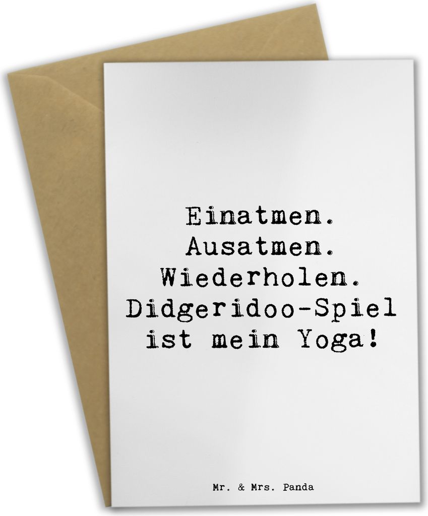 Mr. & Mrs. Panda Grußkarte Spruch Didgeridoo Yoga - Weiß - Produktbild 