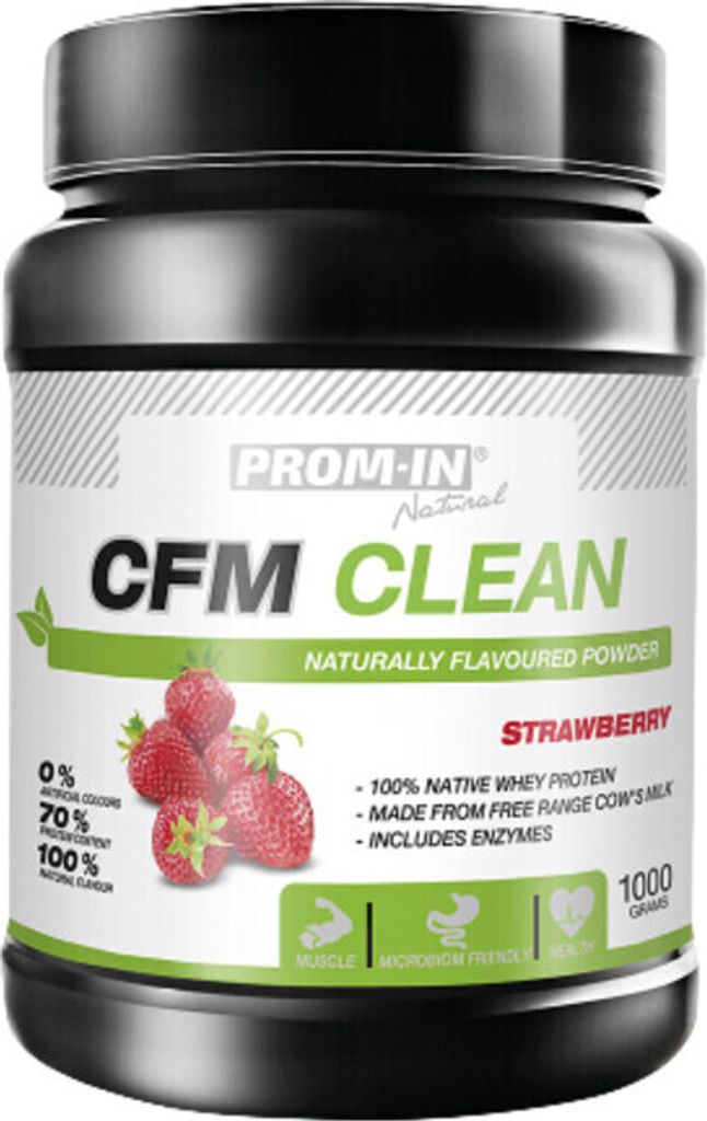 Prom-In CFM Clean 1000 g strawberry / Whey Protein / Natürlich gesüßtes 100% natives CFM-Whey Protein