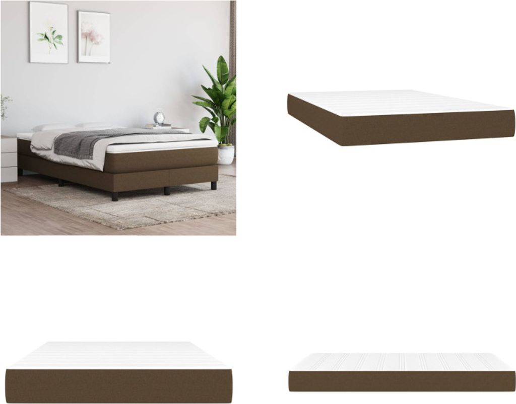 vidaXL Taschenfederkernmatratze Dunkelbraun 120x200x20 cm Stoff - Taschenfederkern-Matratze - Taschenfederkern-Matratzen - Matratze - Schlafzimmerm...