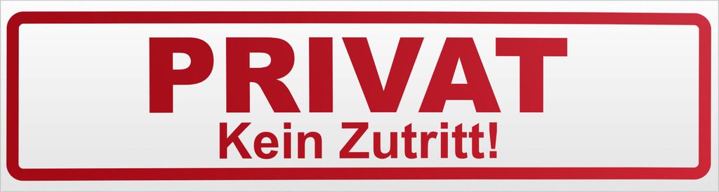 Kiwistar PRIVAT Kein Zutritt Magnetschild Schild magnetisch - 30cm Rot - reflektierend - Magnetfolie für Auto PKW Kfz