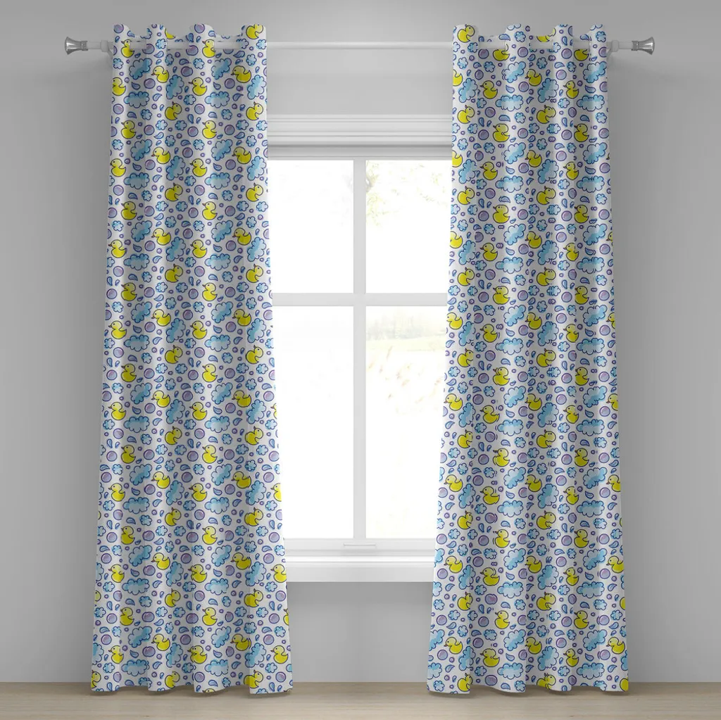 Tenda Decorativa ABAKUHAUS Ora del Bagnetto | Satin Blu Viola 280x175