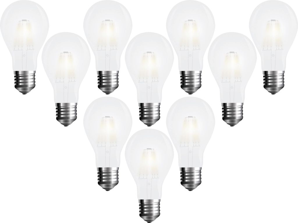 V-TAC LED-Lampe VT-2047 Frost, E27, EEK: E, 7 W, 840 lm, 2700 K, 10 Stück
