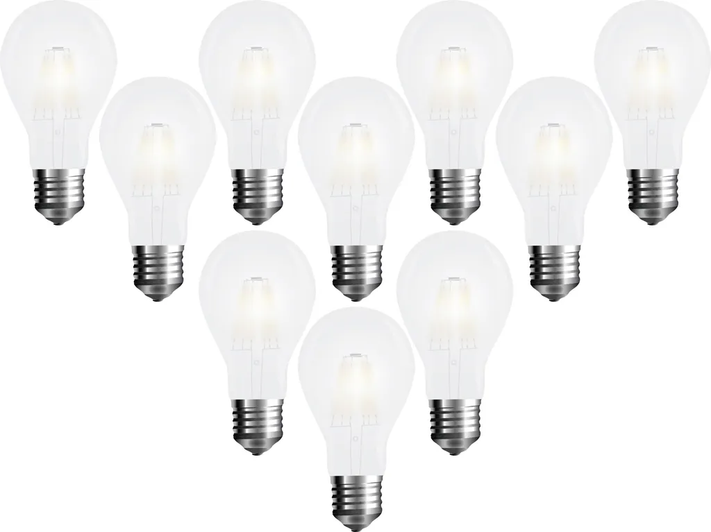 Ampoule LED E27 840 Lumens Basse Consommation 7W 2700K Pack de 10