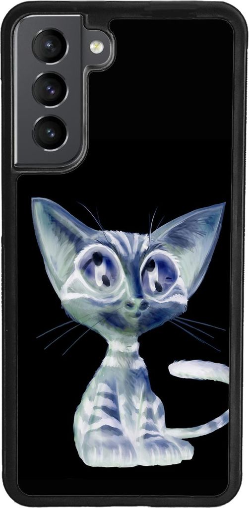TPU Silikon Hülle für Samsung Galaxy A54 5G Handy Cover Case Schutzhülle Handyhülle Bumper MOTIV T17 Katze Schwarz Weiß