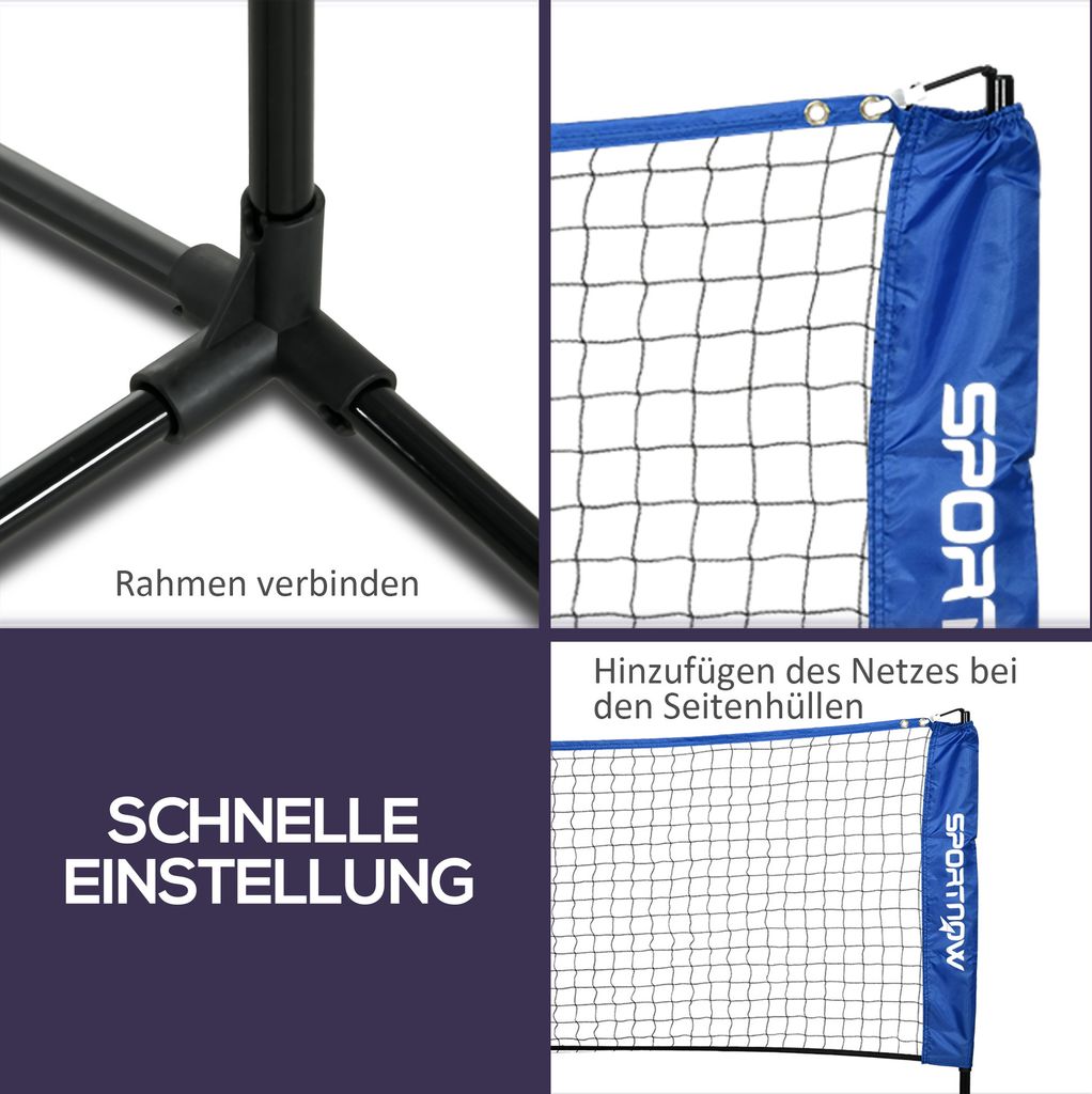 SPORTNOW Badmintonnetz Set Faltbares Tennisnetz, Produktbild 6