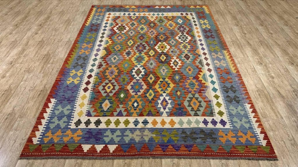 Teppich KELIM ORIGINAL | Farbe: Multi; Größe: 215x301 cm | strapazierfähig und leicht zu reinigen | Wohnzimmer | Schlafzimmer
