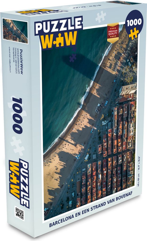MuchoWow Puzzle 1000 Teile Strand - Barcelona - Blau - Spielzeug - Alt und Jung - Spiele - Puzzeln
