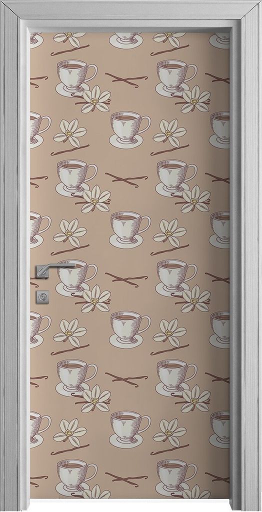 Tür Selbstklebende 90x210 cm Türfolie Türtapete Klebefolie - Vanilleblüte und bohne