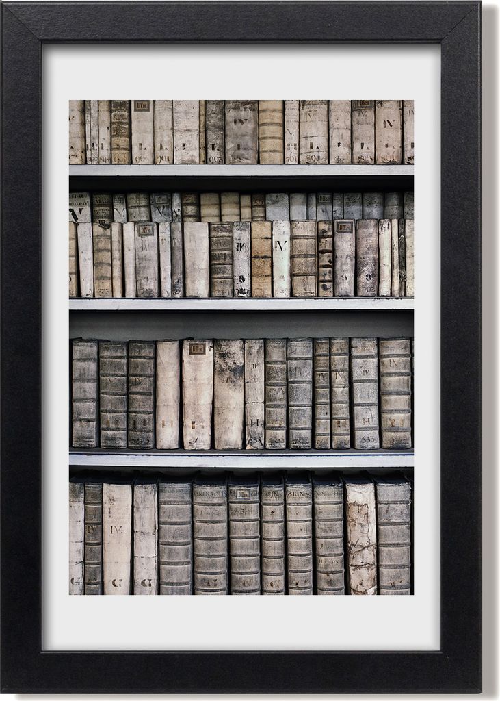 Bild 20x30 MDF-Rahmen, Wandkunst Bücherregal