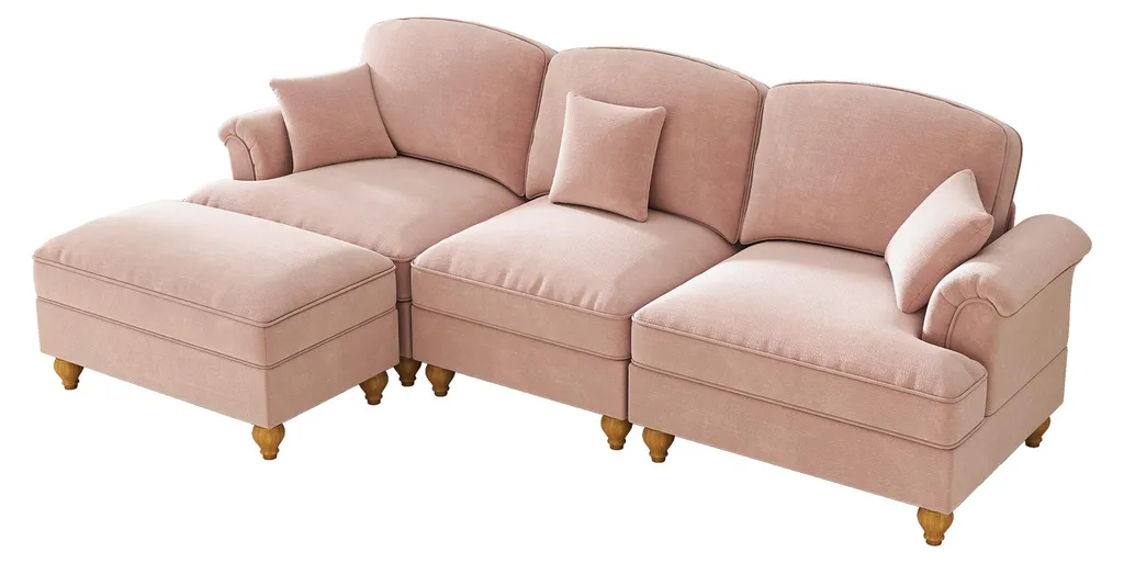 Canapé d'angle confortable en chenille pour optimiser votre coin salon - 10