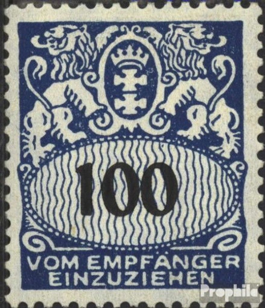 Briefmarken Danzig 1938 Mi P47 mit Falz Portomarke