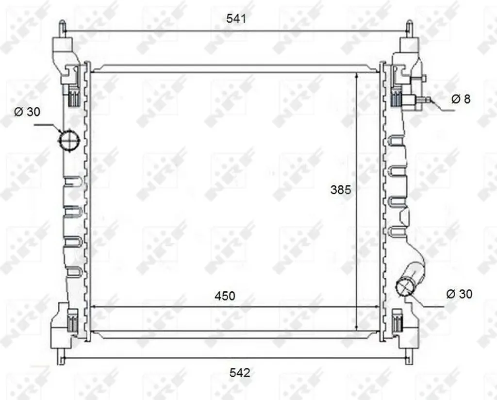 Radiateur moteur NRF 58454 pour Chevrolet Spark M300 - OE 95423943