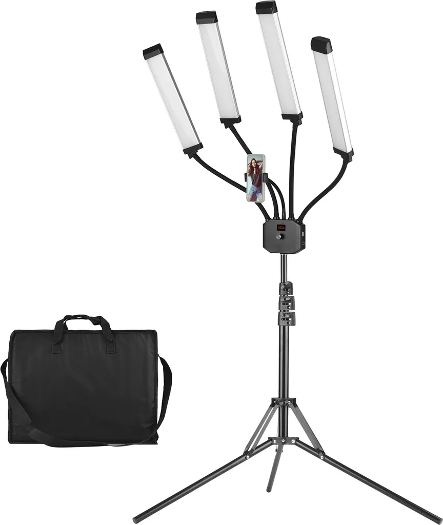 Éclairage LED pour streaming et vlogging avec support smartphone 2m - 4