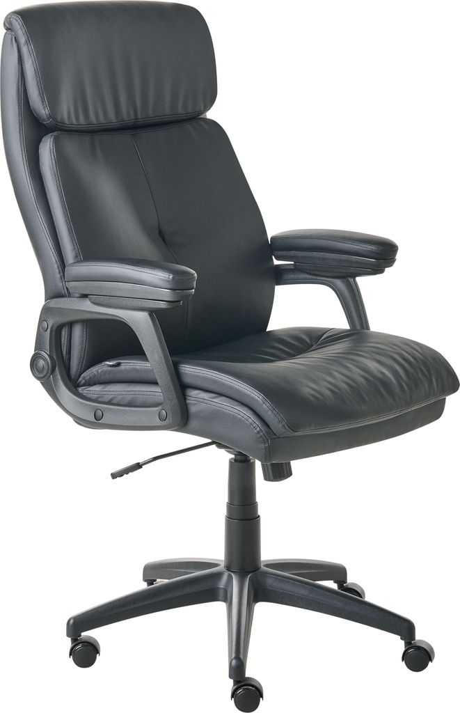 BELIANI Chefsessel Schwarz Kunstleder Gepolstert Höhenverstellung Drehbar Neigungsfunktion Ergonomische Form Bürostuhl Bürosessel