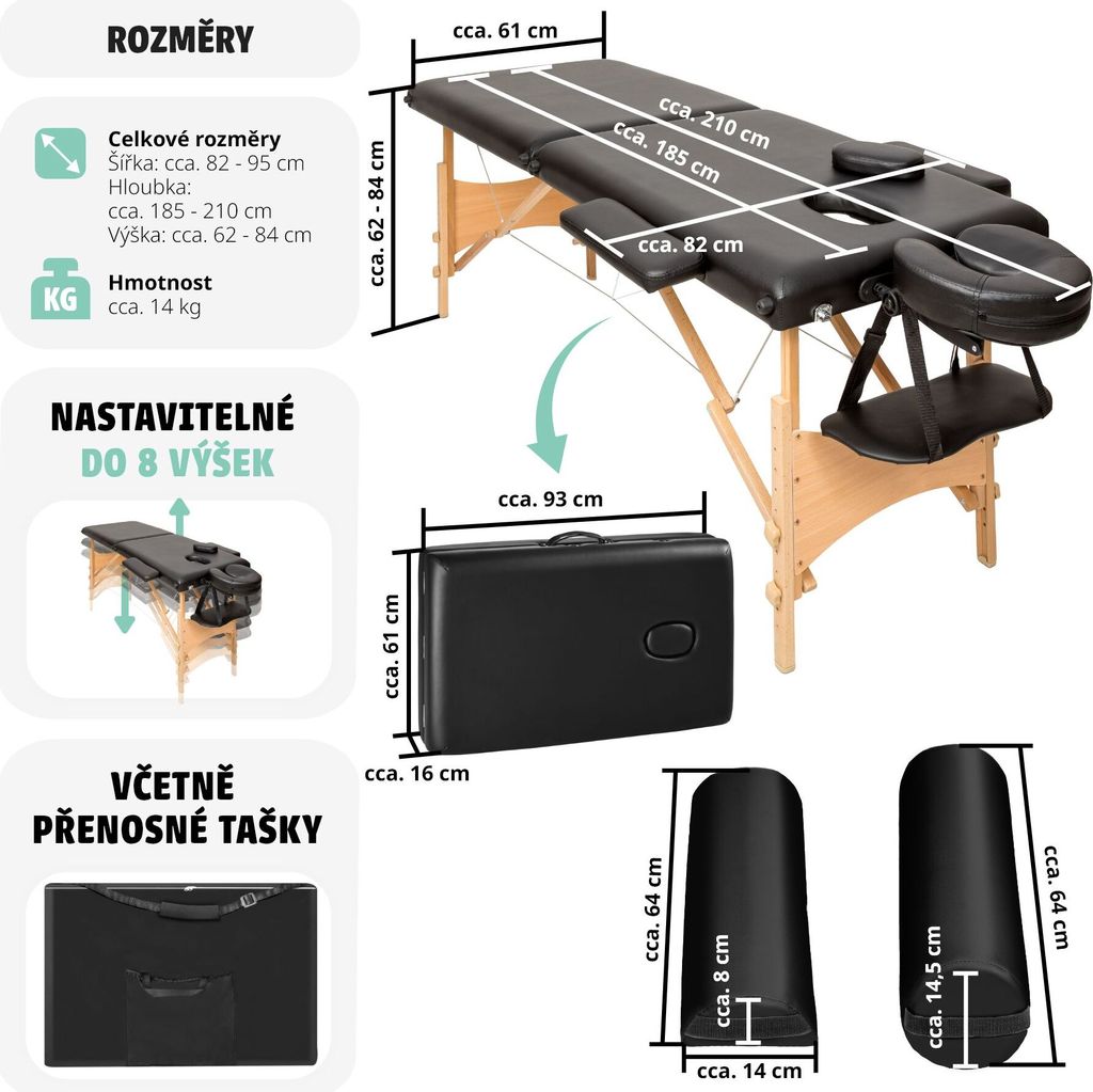 sada 2 zónových masážních stolů Freddi šířka 61 cm, Obrázek produktu 7