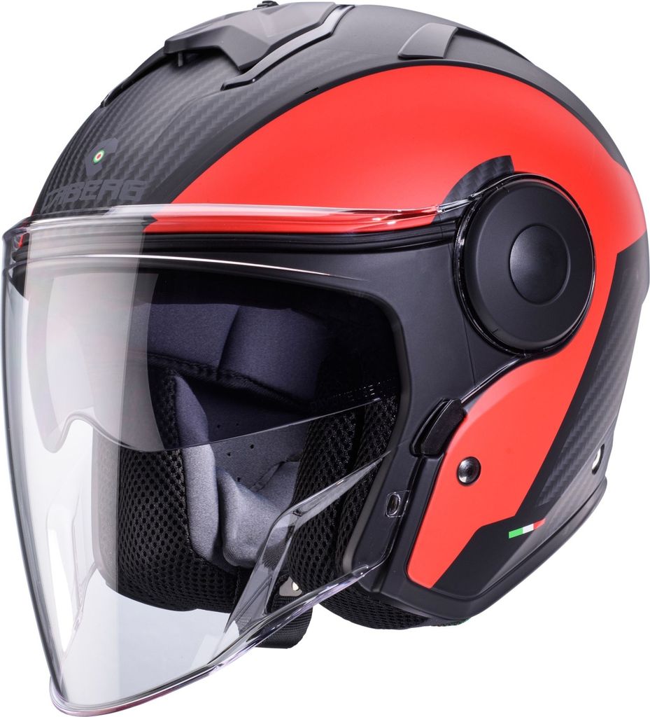 Caberg Soho Jethelm Milano matt-schwarz / rot L Produktbild 