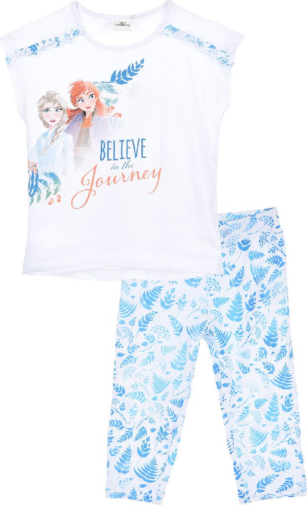 Frozen - Die Eiskönigin Anna und Elsa Schlafanzug Pyjama-Set Schlaf-Set Oberteil mit Hose , Größe:104