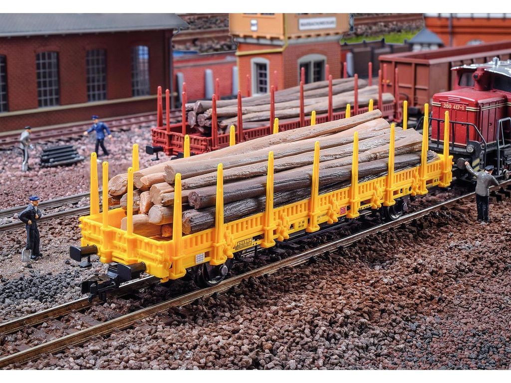 Kibri 16200 - H0 Niederbordwagen, gelb - Neu