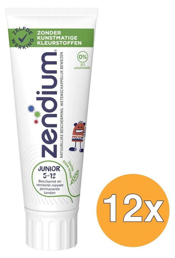 12x Zendium Tandpasta junior 5-12 jaar (50 ml) Productafbeelding 