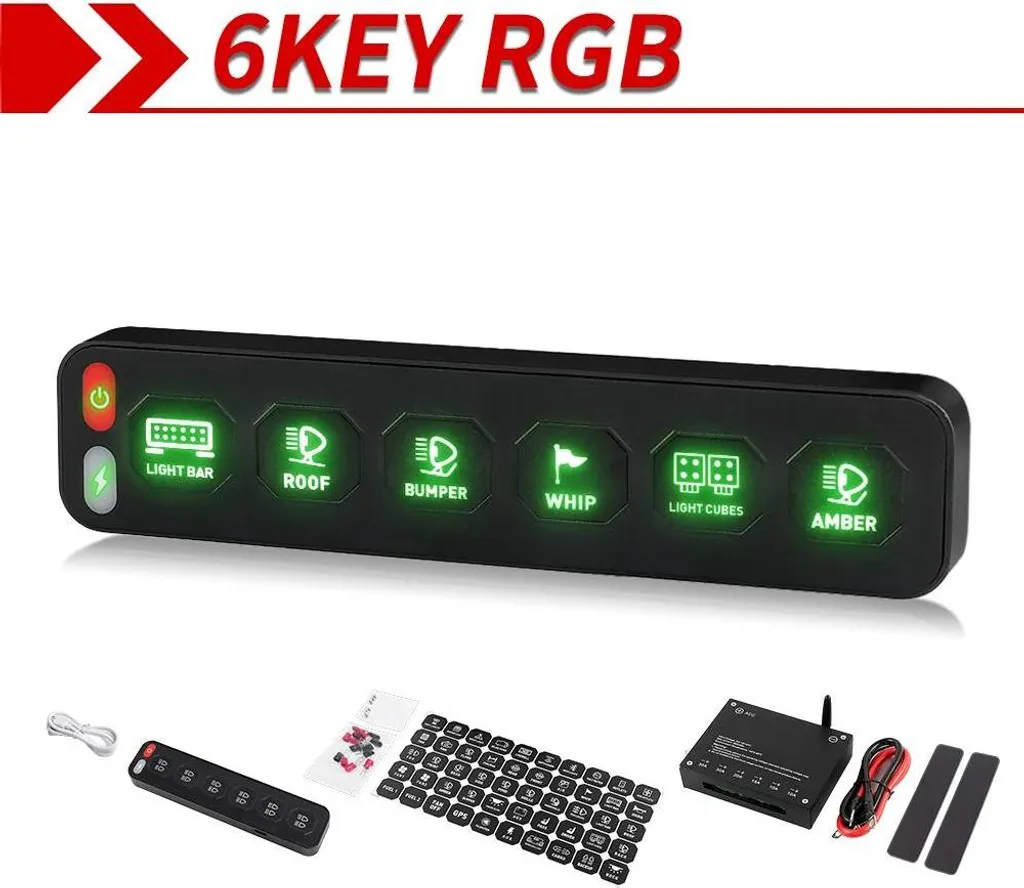 Panneau de commande tactile RVB 6 circuits avec design personnalisable