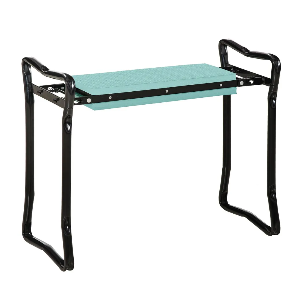 Siège à genoux de jardin pliable en acier supportant 150 kg - Vert
