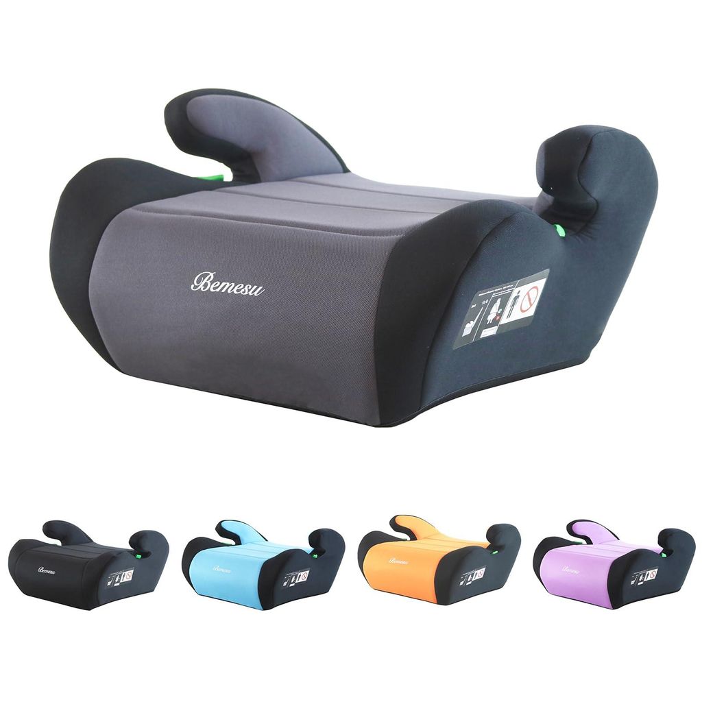 Bemesu Kindersitzerhöhung für Auto, Booster-Kindersitz für Kinder von 125–150 cm (6–10 Jahre), mit 3-Punkt-Gurtführung, komfortabel gepolst...