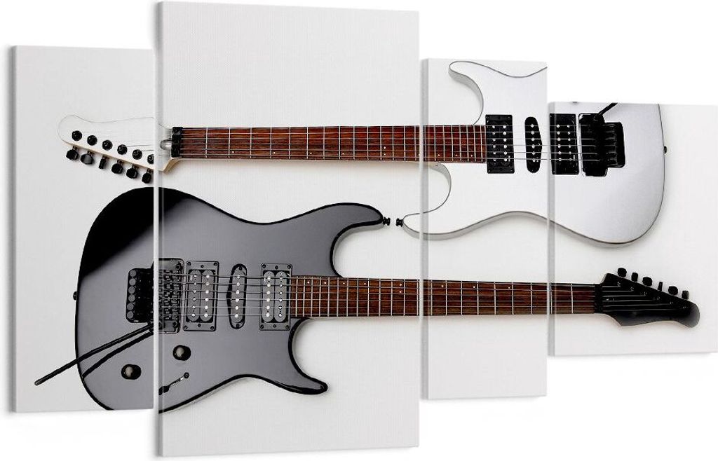 Bild auf Leinwand - Leinwandbild - E-Gitarren Streicher Musikinstrument - 120x70cm - Wand Bild - Wanddeko - Leinwanddruck - Bilder - Kunstdruck - L...