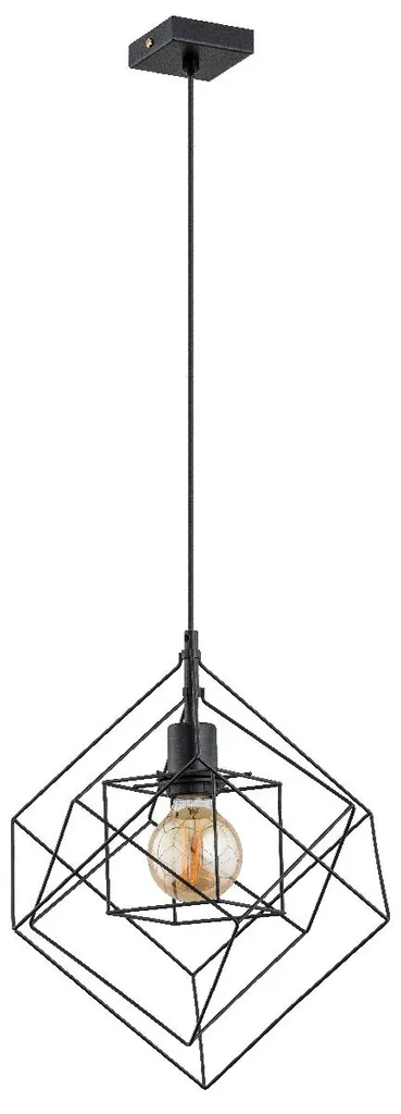 Suspension géométrique CONTI Noire en métal 90cm 1xE27 Alfa Premium