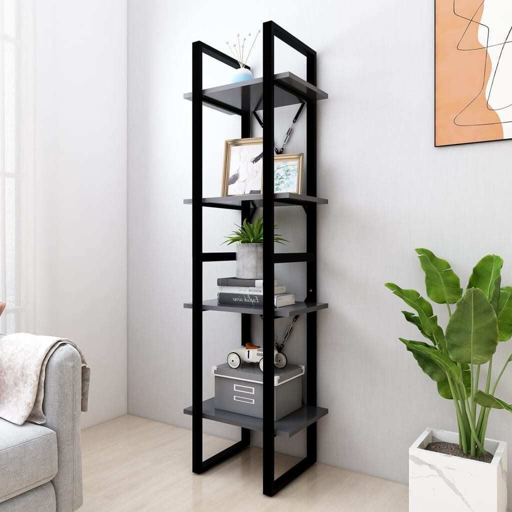 Maison Exclusive - Bücherregal 4 Fächer Grau 40x30x140 cm Holzwerkstoff