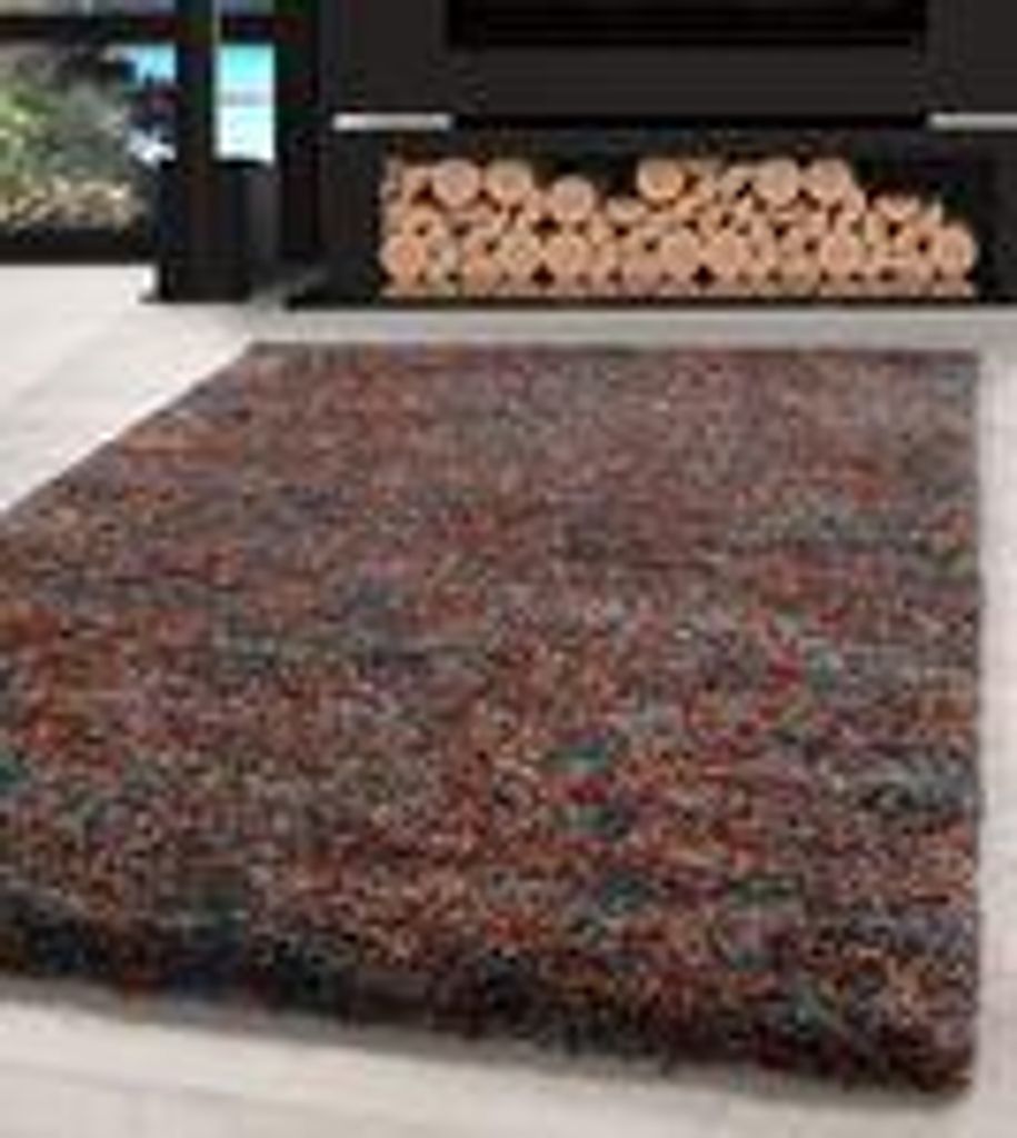 Hochflor Shaggy Teppich Meliert Design Langflor Teppich Vintage-Stil Teppich Wohnzimmer, Größe: 60 x 110 cm, Farbe: Terrakotta