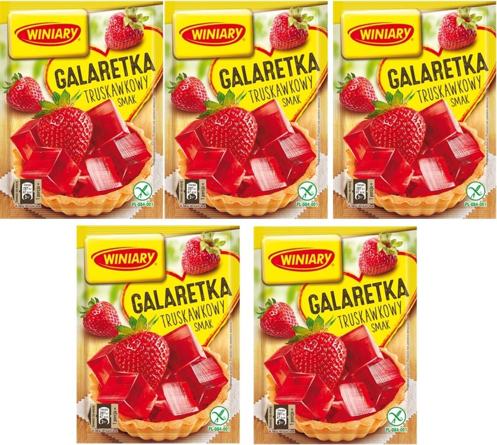5 x Winiary Götterspeise Erdbeere / Galaretka truskawka Produktbild 