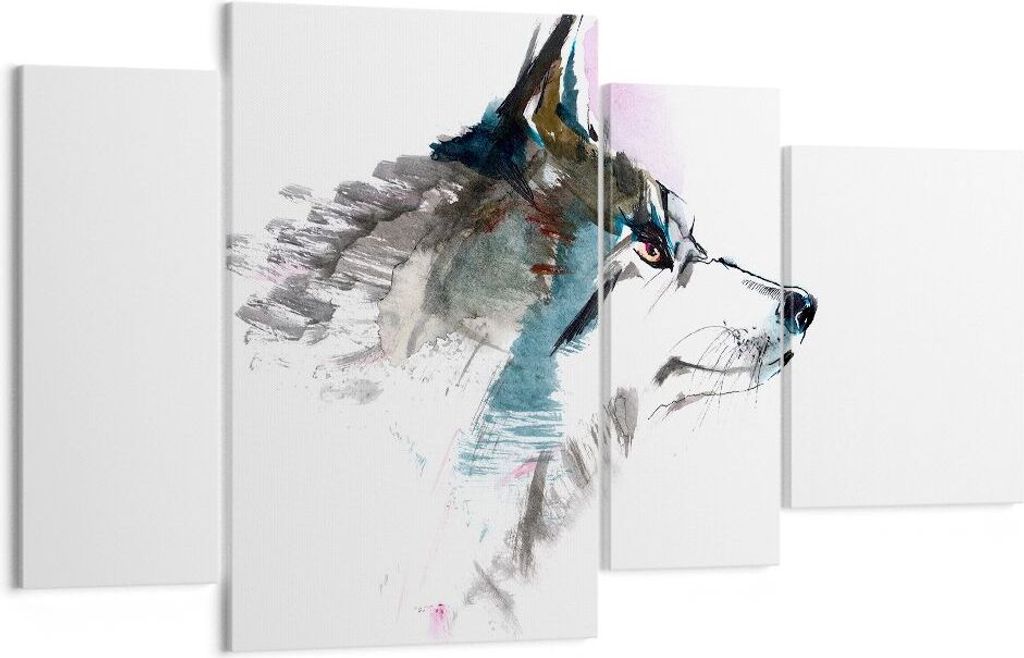 Bild auf Leinwand - Leinwandbild - Hund Illustration Fantasie - 120x70cm - Wand Bild - Wanddeko - Leinwanddruck - Bilder - Kunstdruck - Wanddekorat...