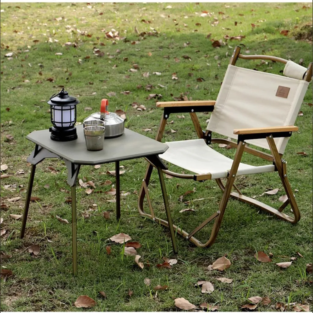 Table de Camping Pliante et Réglable pour Repas Extérieur en Noir - 7
