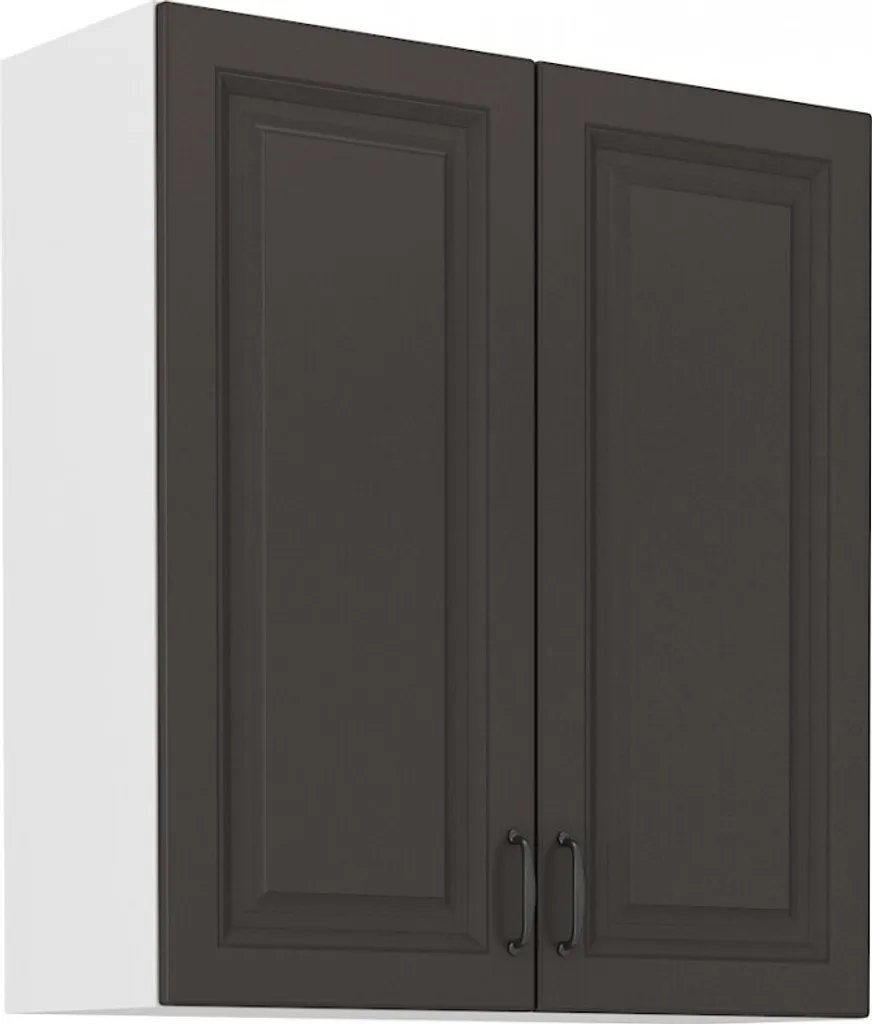 Armadietto Pensile Cucina SOPHIA 80cm Grigio Scuro e Bianco Moderno