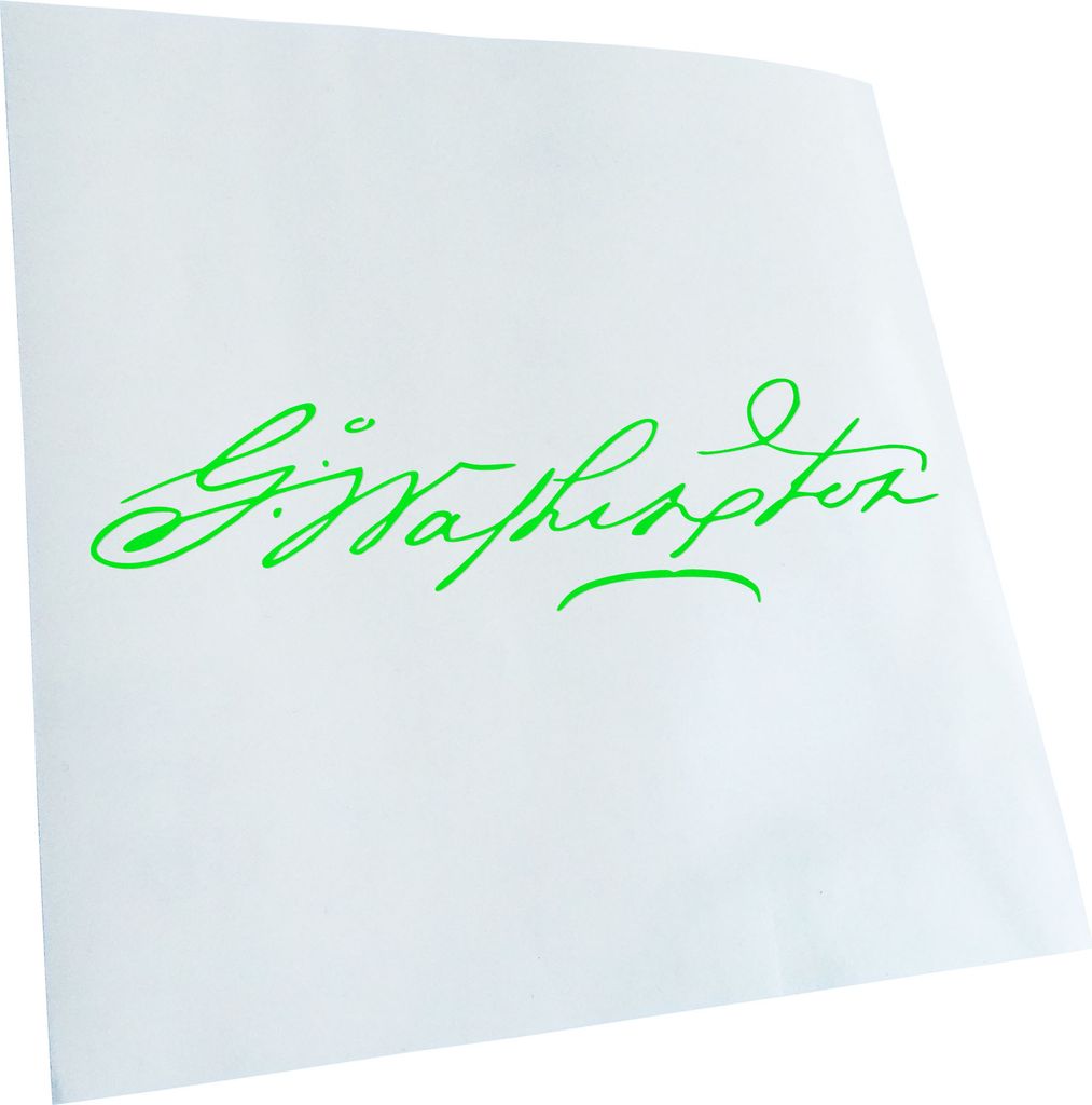 Kiwistar - Autoaufkleber - George Washington - Neongrün - 30x8cm - Aufkleber für Auto, Laptop, Fahrrad, LKW, Motorrad mehrfarbig JDM Decal Racing