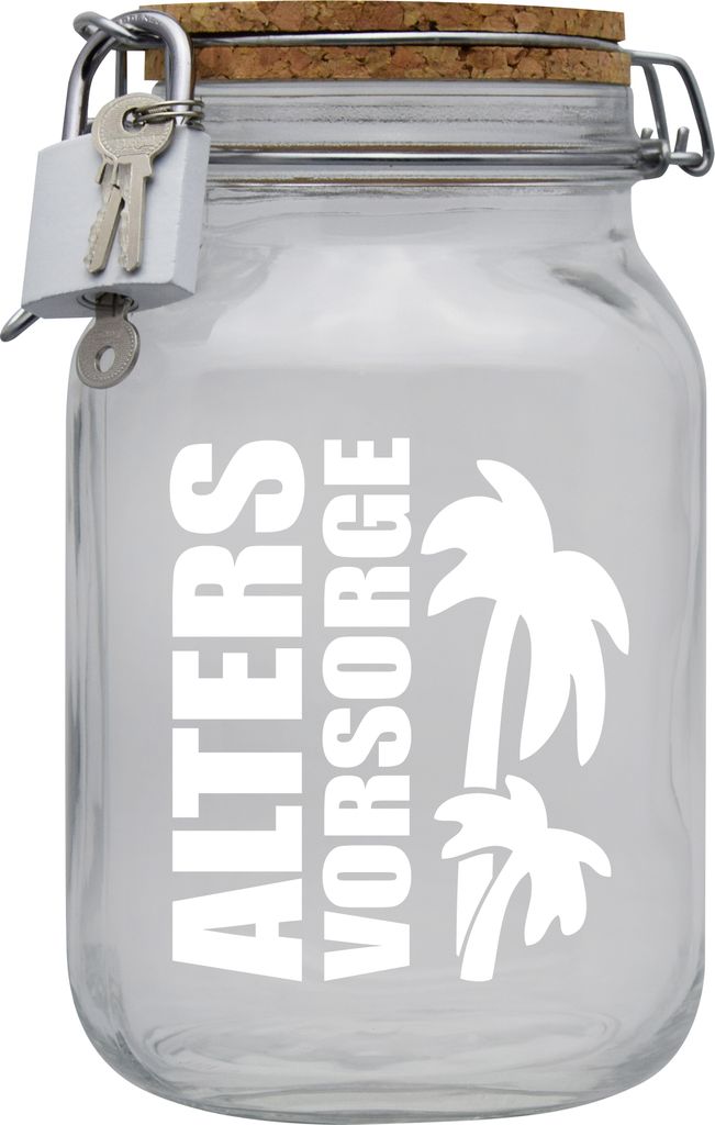 Spardose Geld Geschenk Ideen Alters Vorsorge Transparent Größe XL 2 Liter