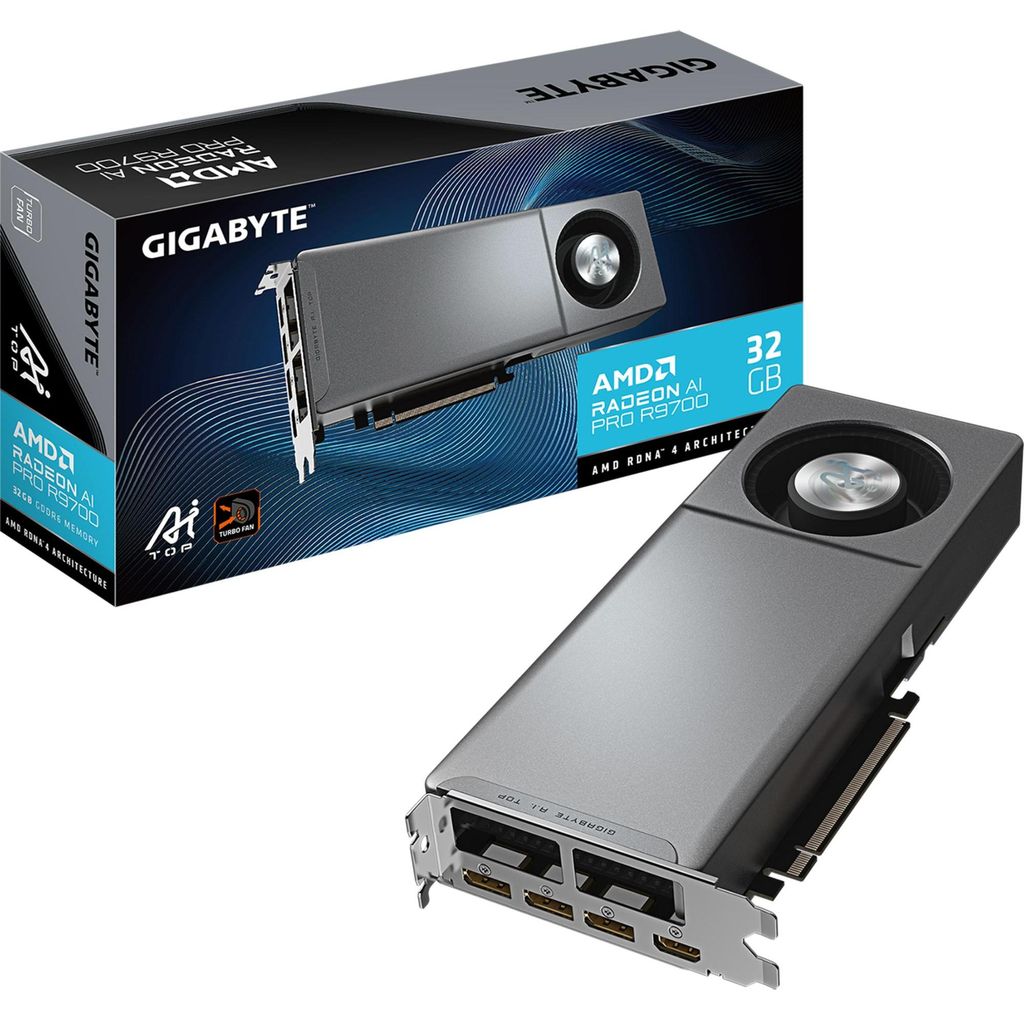 Gigabyte Radeon Pro 9700 AI TOP   32GB GDDR6 HDMI 3xMini DP Image du produit 