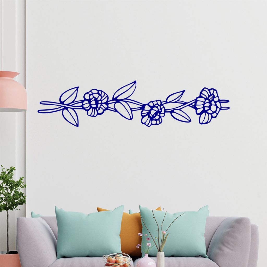 Blumen - Ranken Wandtattoo in 6 Größen - Wandaufkleber Wall Sticker - Dekoration, Küche, Wohnzimmer, Schlafzimmer, Badezimmer