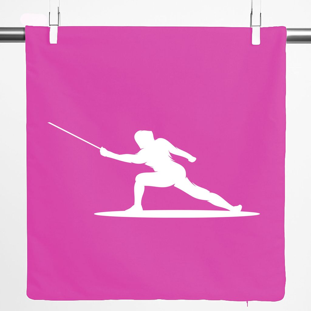 Huuraa Kissenbezug Fechten Silhouette 40x40cm Fuchsia Baumwolle Dekokissenbezug Geschenkidee