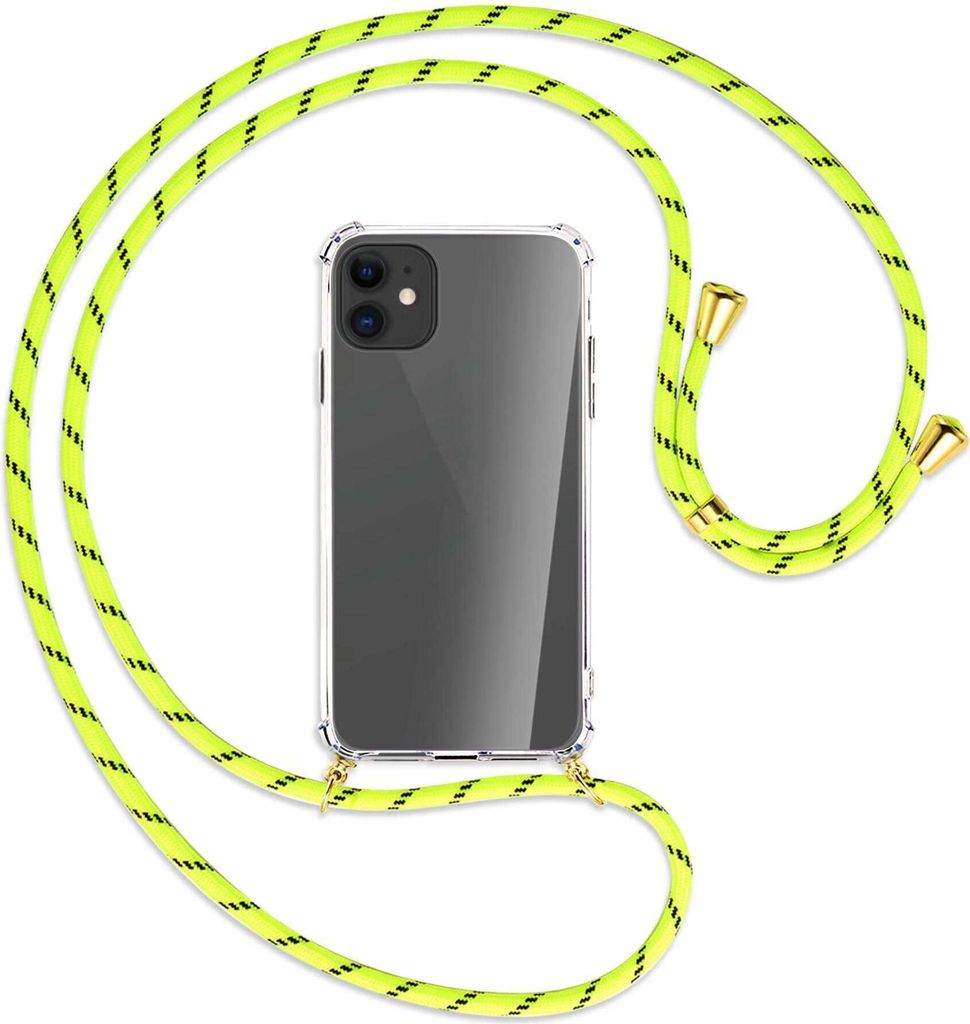 Handykette Backcover-Schutzhülle mit Band (Metall goldfarben) für Apple iPhone 11 - beige