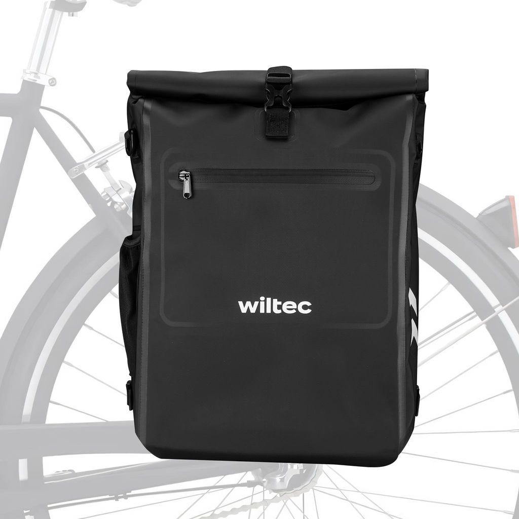 Wiltec Sacoche sac à dos étanche pour porte-bagages noire – Image du produit 