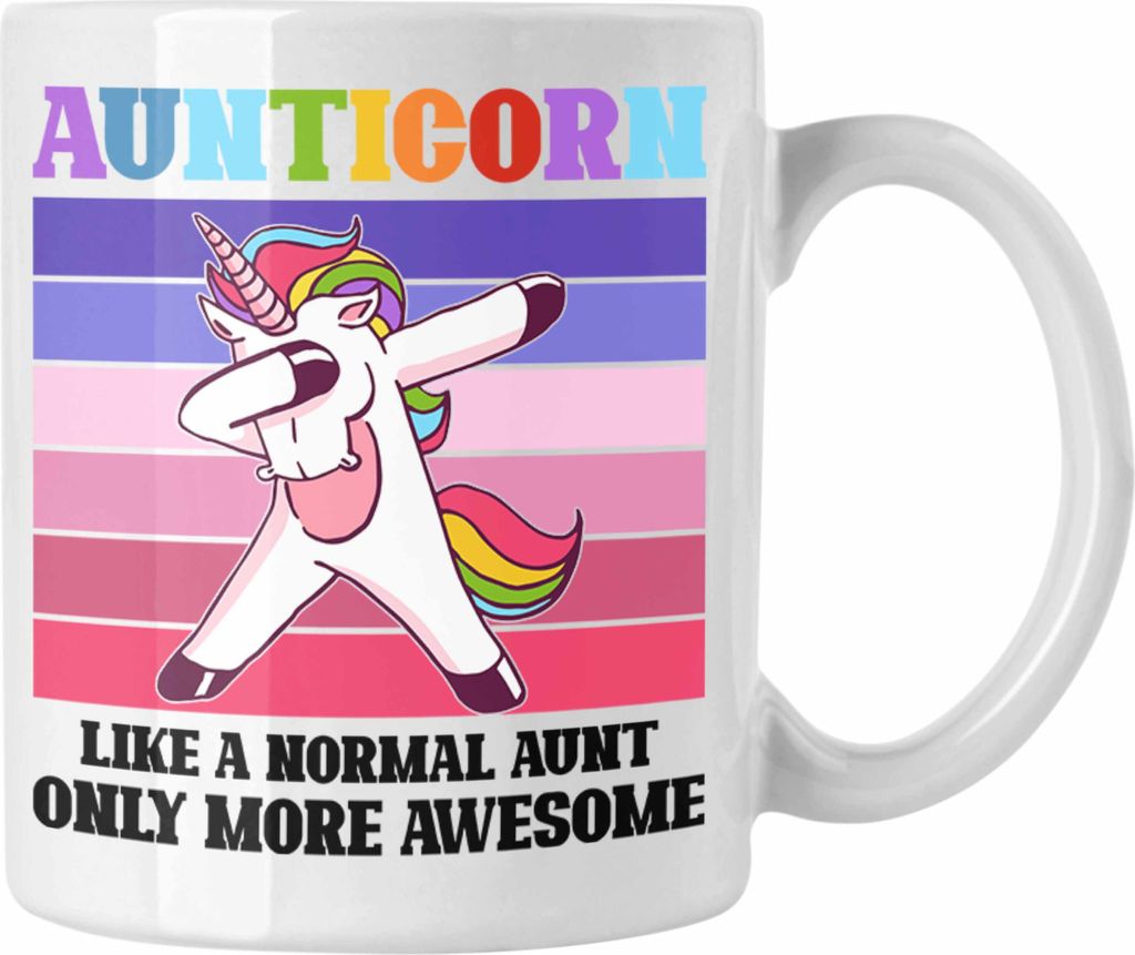 Trendation - Tante Geschenk Tasse Lustiger Spruch Aunticorn Geschenkidee für Beste Tante (Weiß)