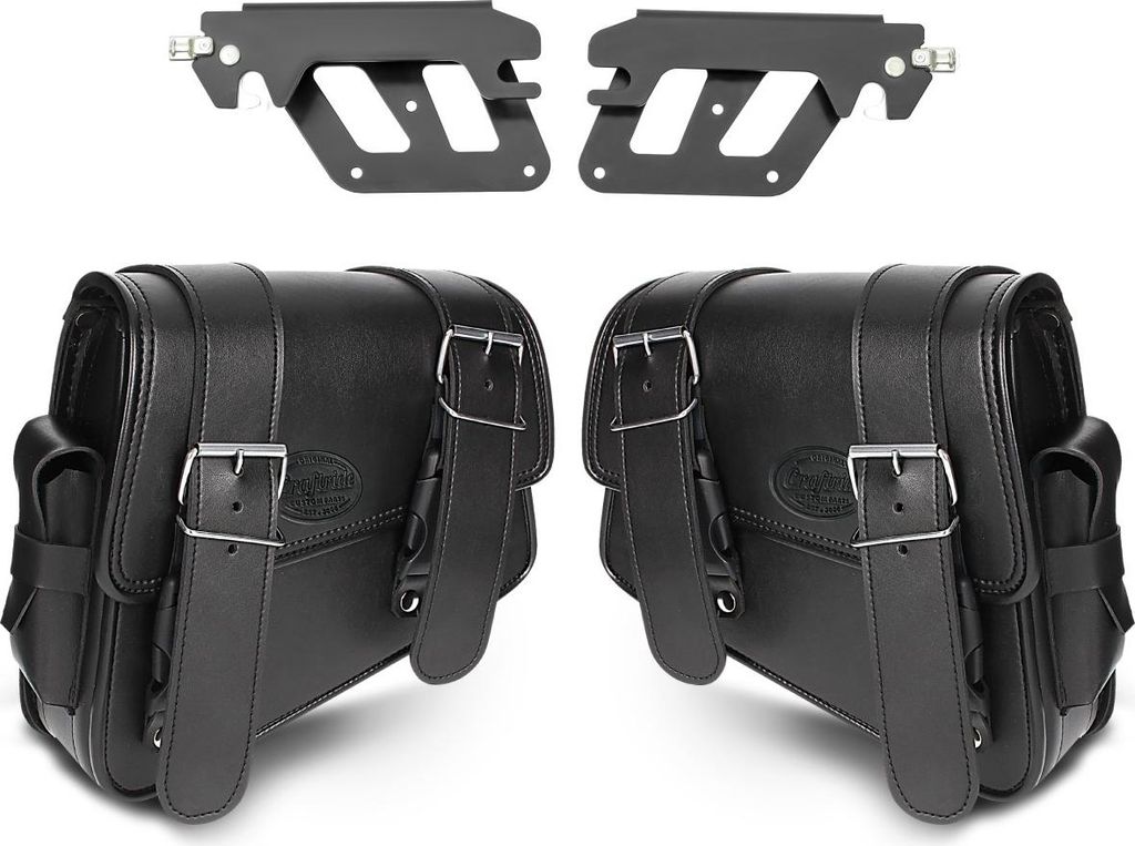 Set 2x Satteltaschen mit Halter QL passend für Harley Davidson Breakou