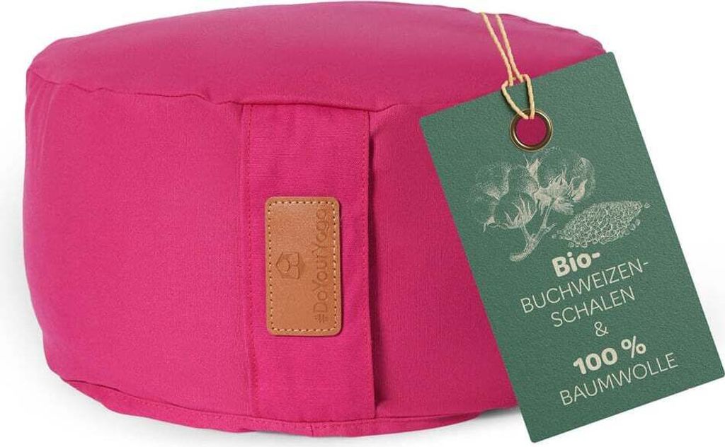 #DoYourYoga rundes Yogabolster Vishnu 30cmx15cm Waschbarer Bezug gefüllt mit -Buchweizenschalen Yoga Kissen Yin Yoga Meditation Entspannung Körper