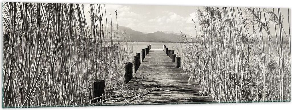 Bilder auf glas - Einteilig - Brücke Pier Sepia - 160x50cm Produktbild 