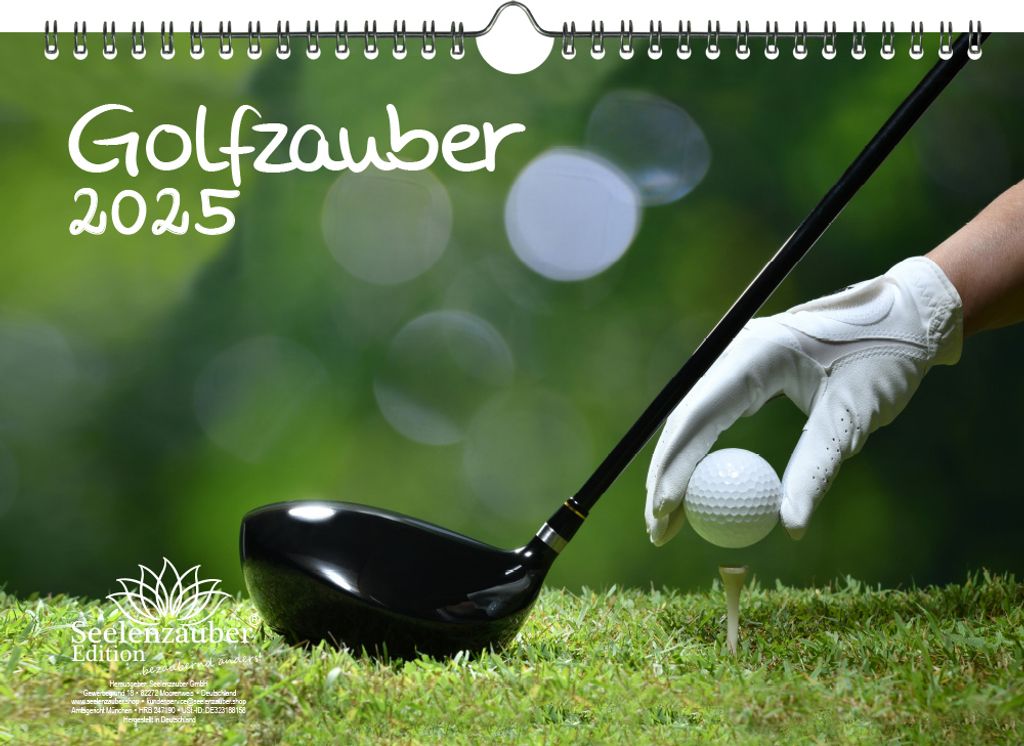 Golfzauber DIN A4 Kalender für 2025 Golf und golfen - Seelenzauber