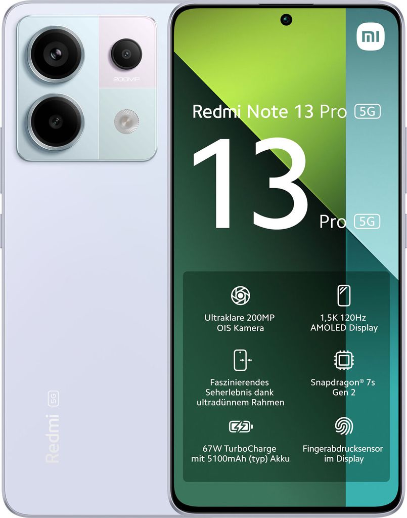 Xiaomi Redmi Note 13 Pro 5G 256 GB Dual-Sim Aurora Purple Zdjęcie produktu 